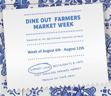 Dine Out Farmers Market Week kicks off